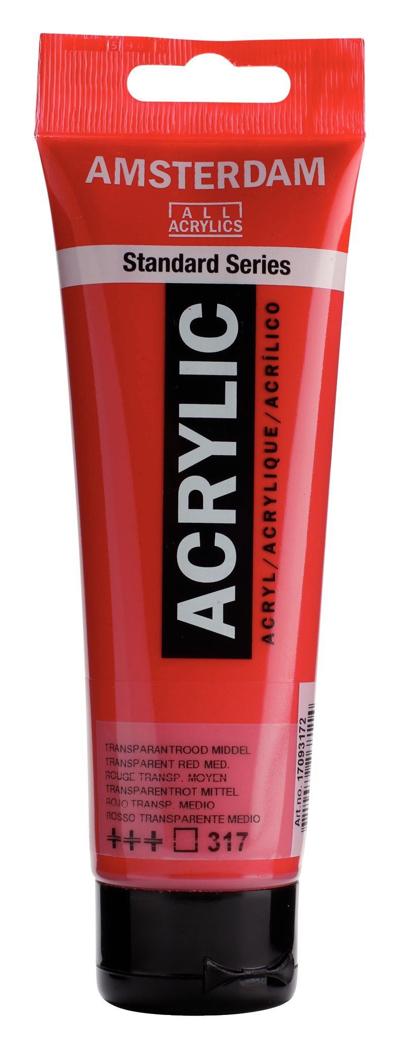 Acrilico amsterdam rojo transparente medio n317