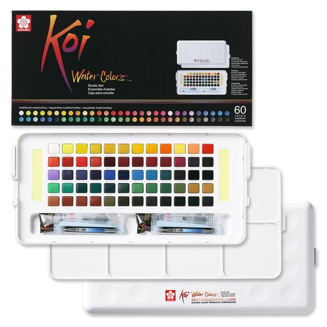 Caja acuarelas sakura koi colores 1-2 godet 60 unidades