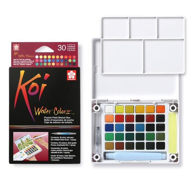Caja acuarelas sakura koi colores 1-2 godet 30 unidades