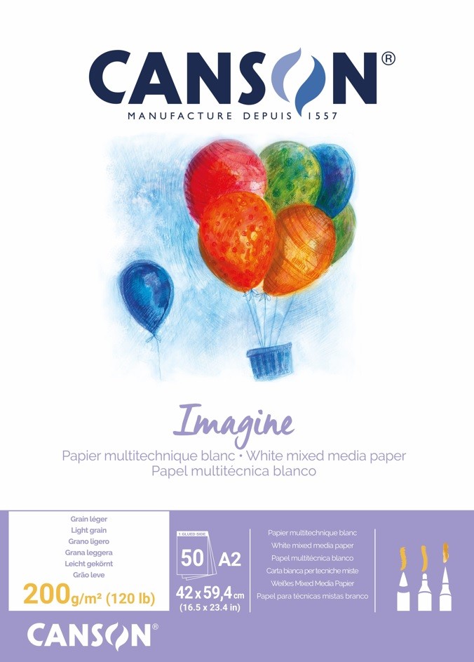 Bloc canson mix media a2 50 h 200 gr