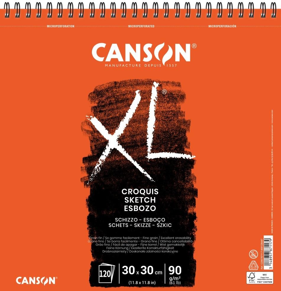 Bloc canson xl croquis 30x30 cm 120 h 90 gr