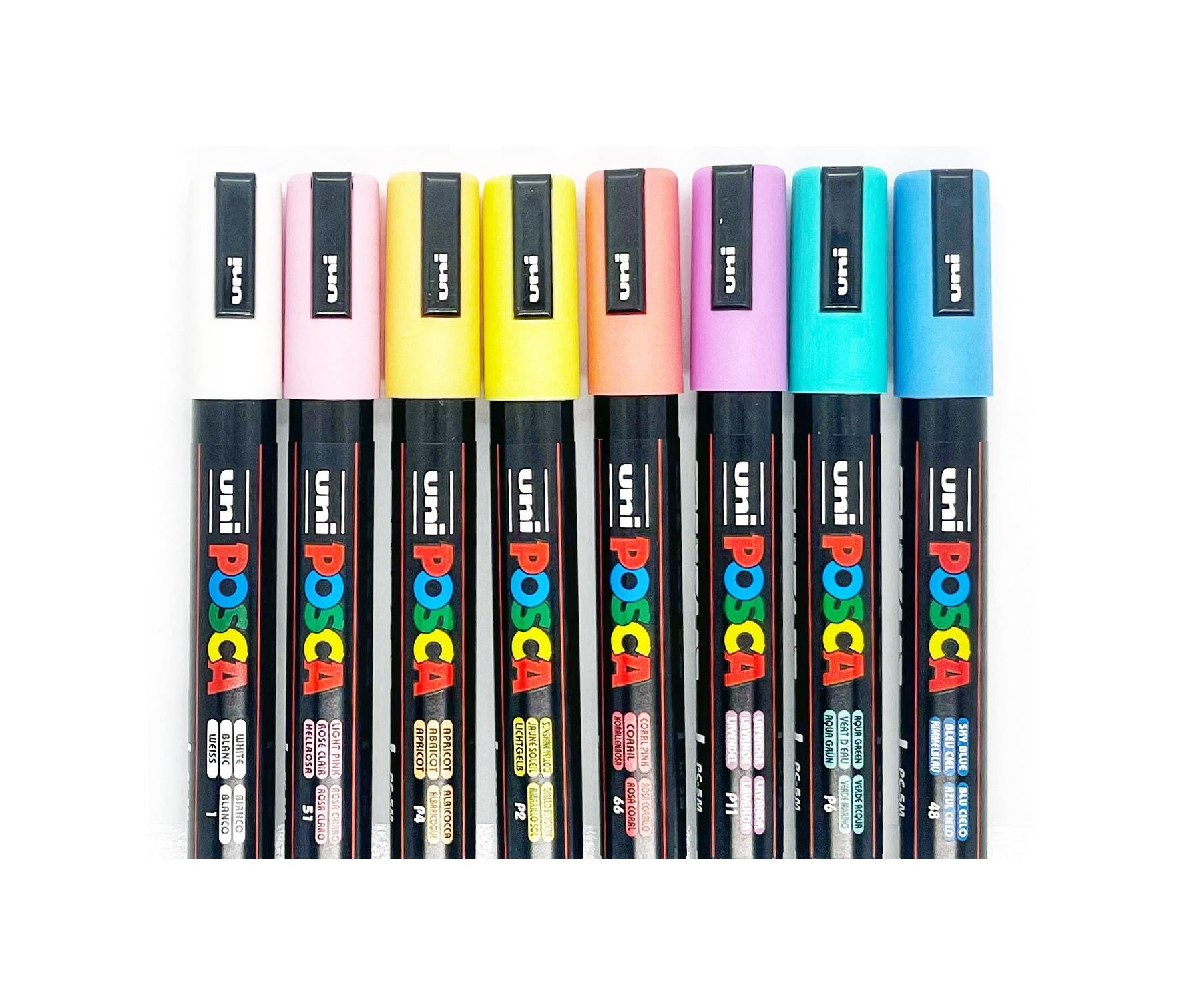 Caja rotuladores posca pc-5m tonos pastel 8 unidades