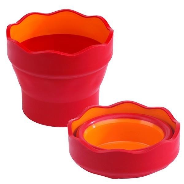 Recipiente limpia pinceles clic  go faber-castell rojo