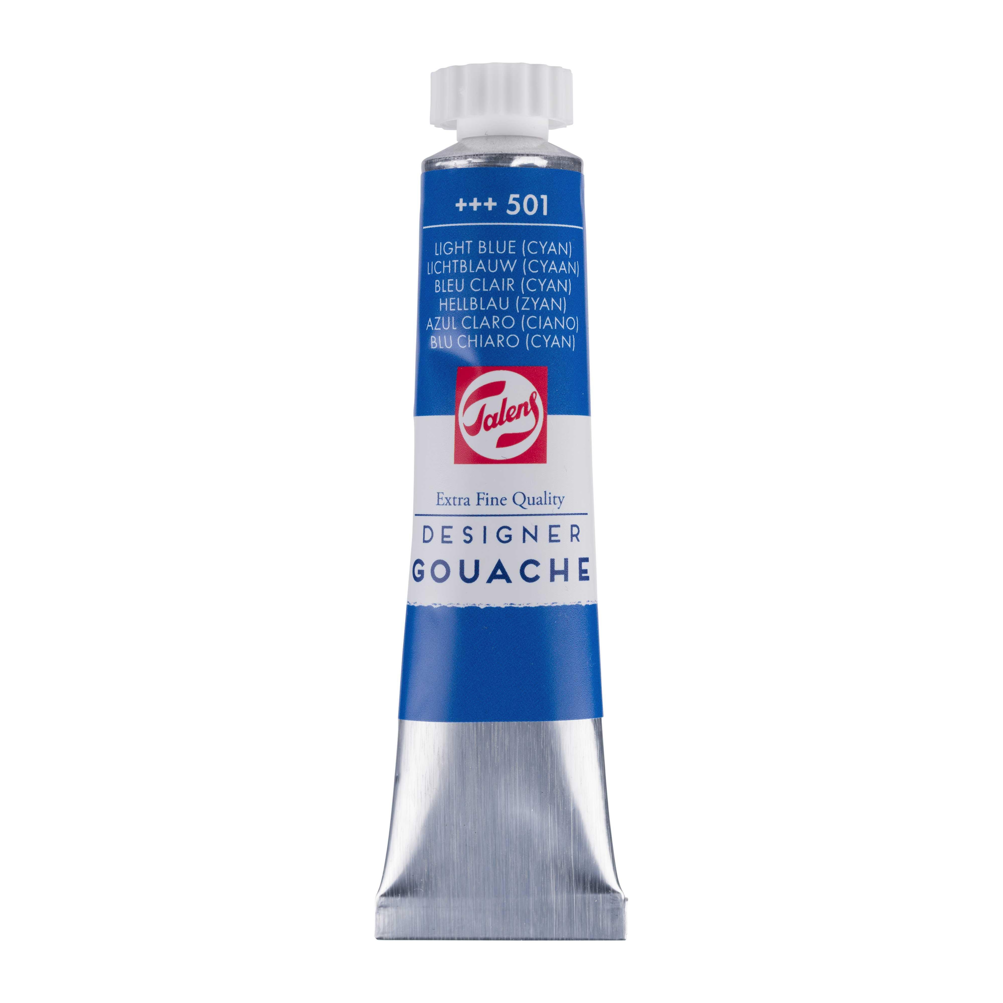 Gouache talens tubo 20 ml azul claro cian n501