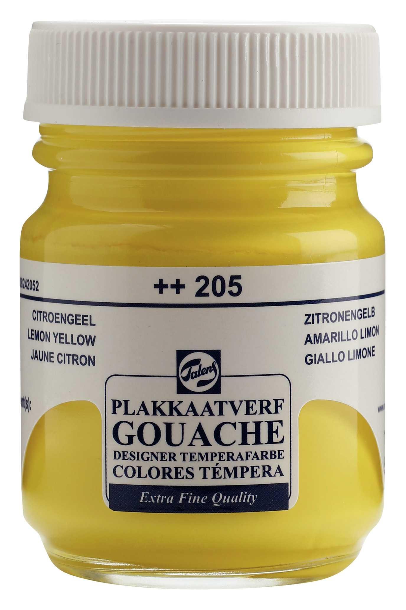 Gouache talens frasco 50 ml amarillo limon primario n205