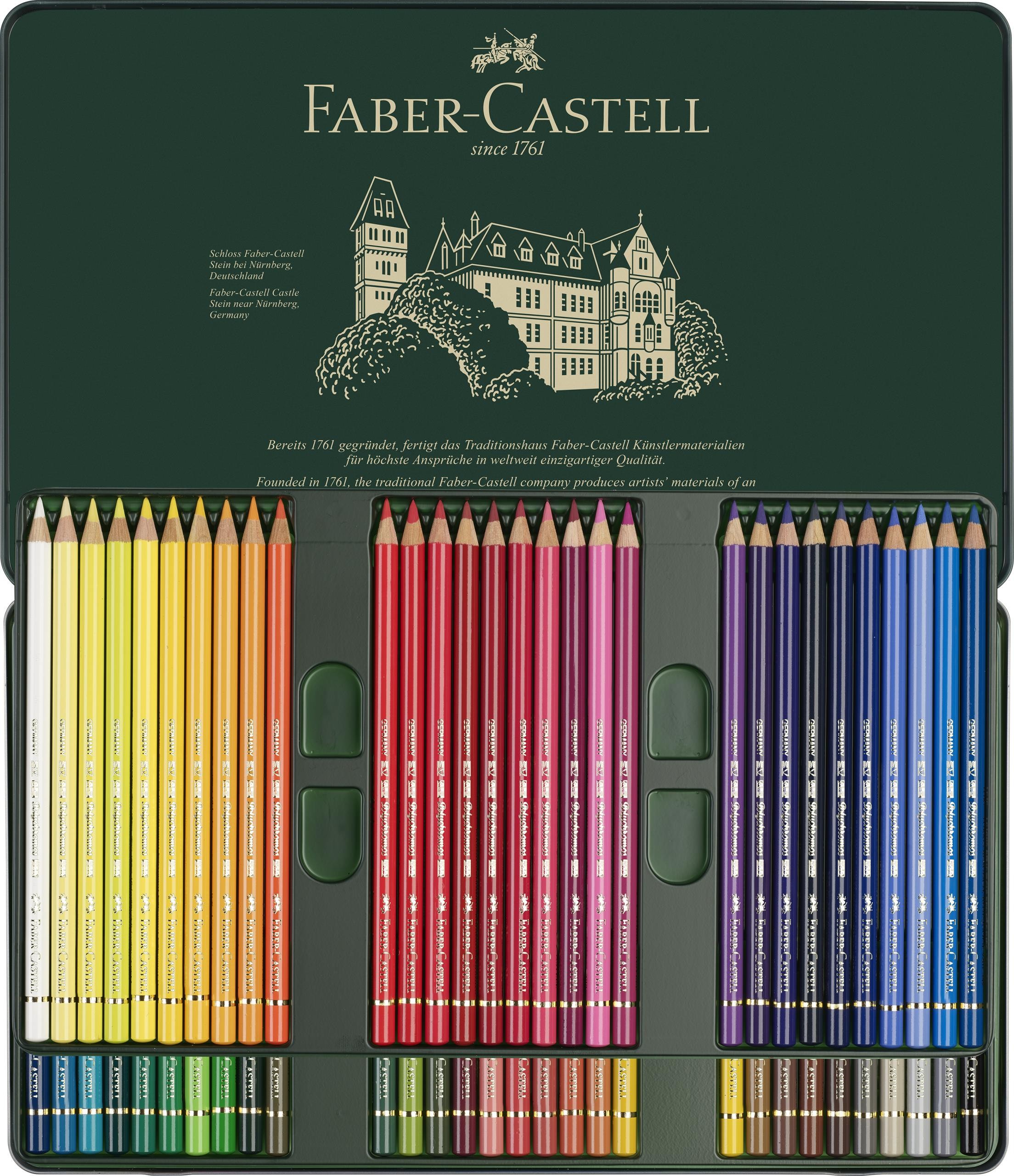 Caja lapices faber-castell metal polychromos 60 unidades
