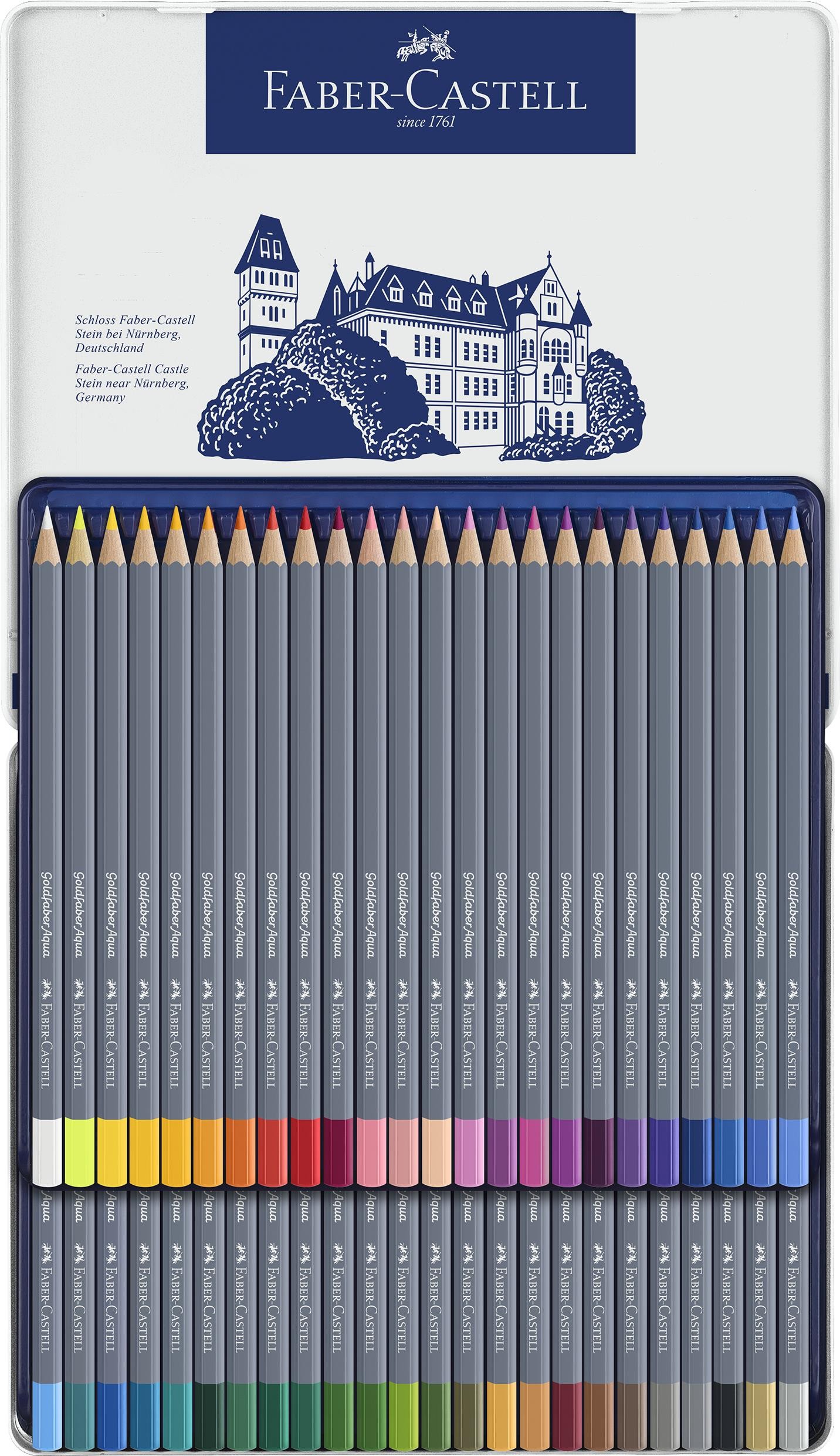 Caja lapices faber-castell metal acuarelables 48 unidades