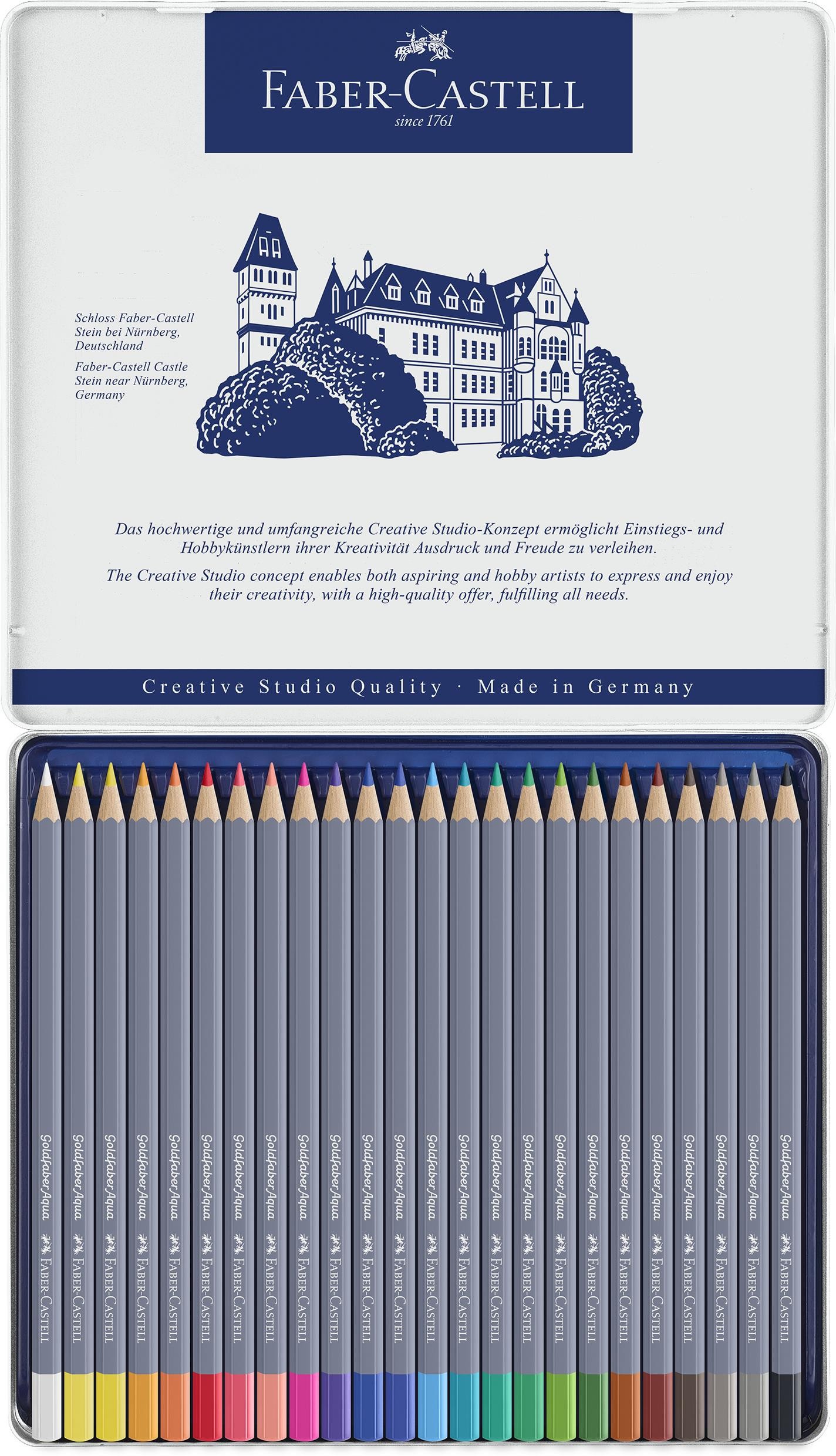 Caja lapices faber-castell metal acuarelables 24 unidades