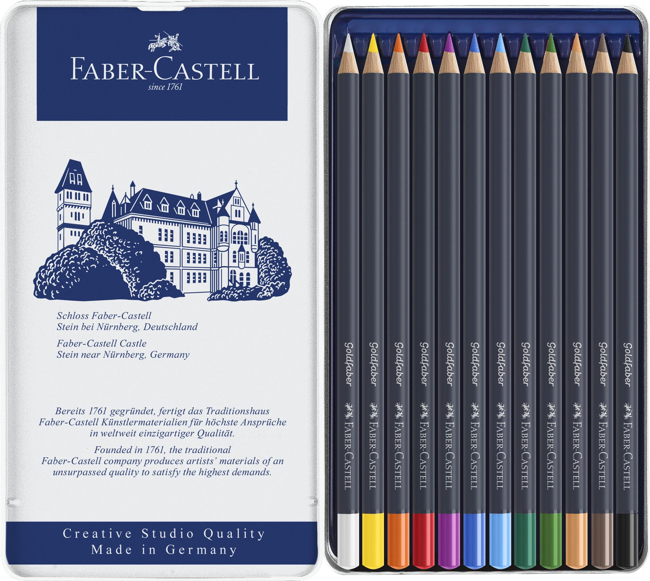 Caja lapices faber-castell metal golfaber 12 unidades