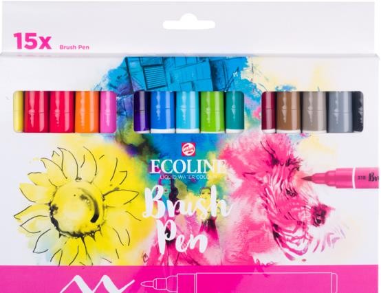 Caja rotuladores ecoline primarios 15 unidades