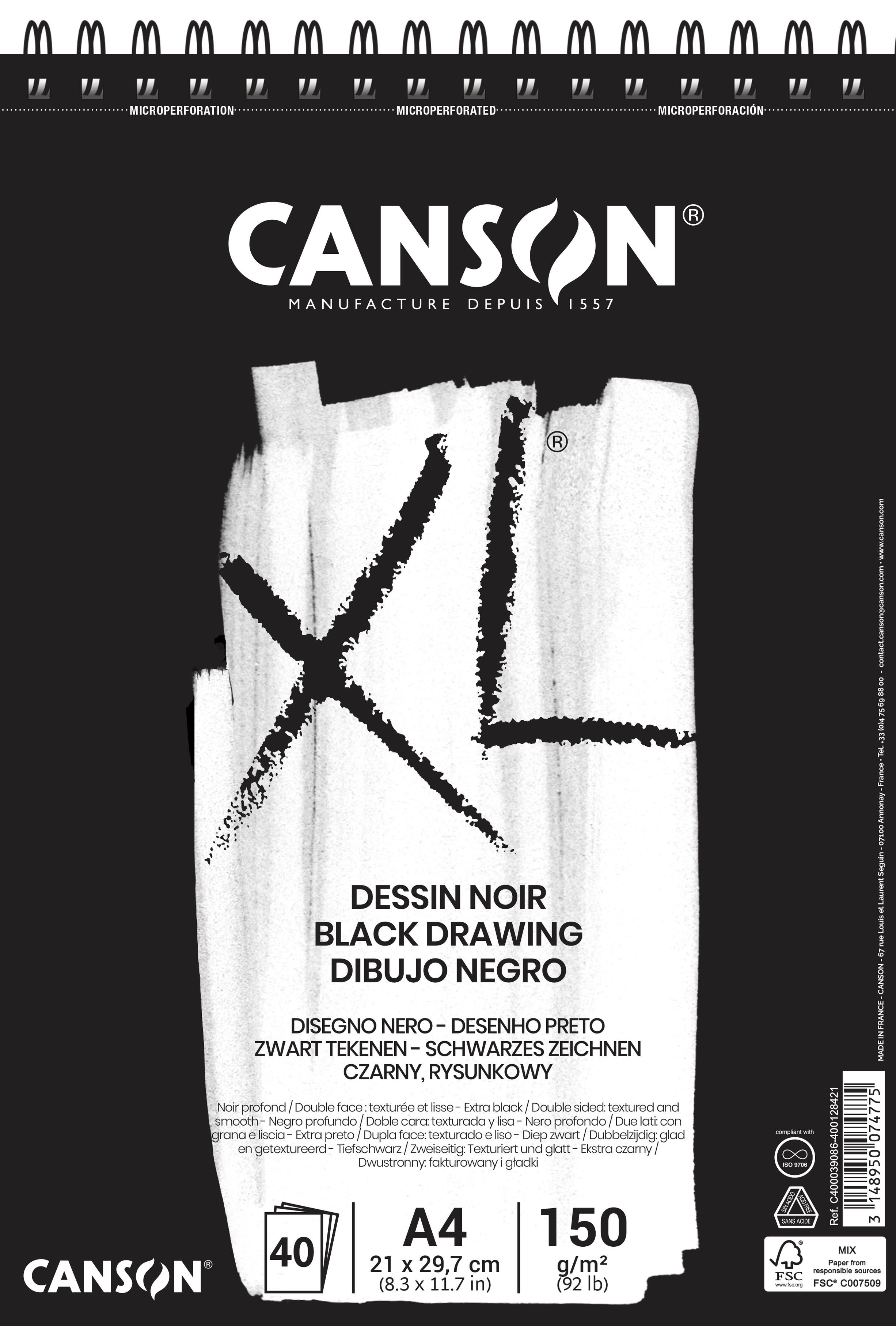 Bloc canson dessin xl negro a4 50 h 150 gr