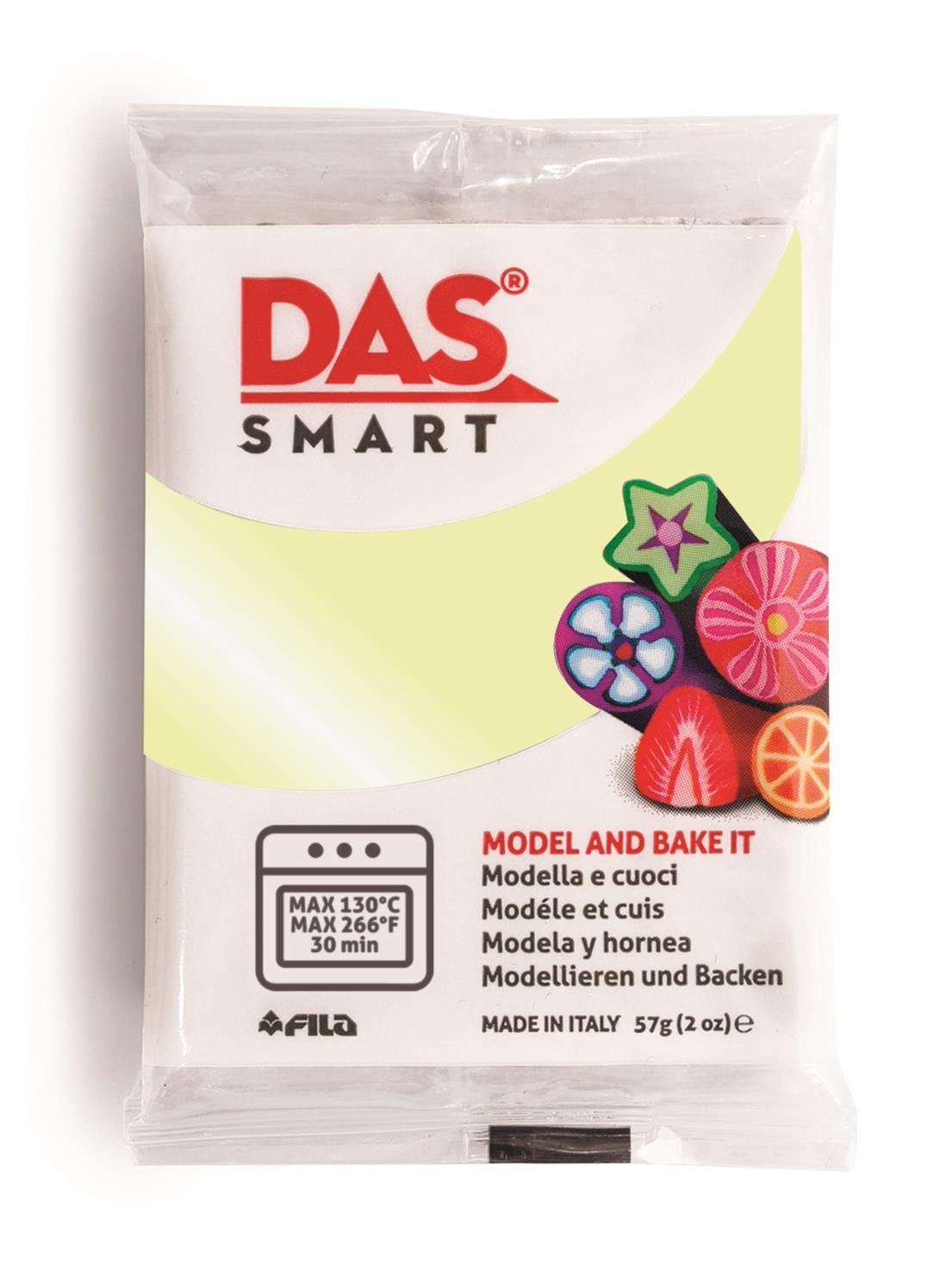 Pastilla arcilla polimerica das smart 57 gr fosforescente