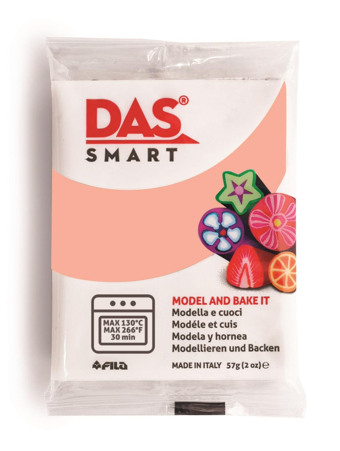 Pastilla arcilla polimerica das smart 57 gr rosa carne