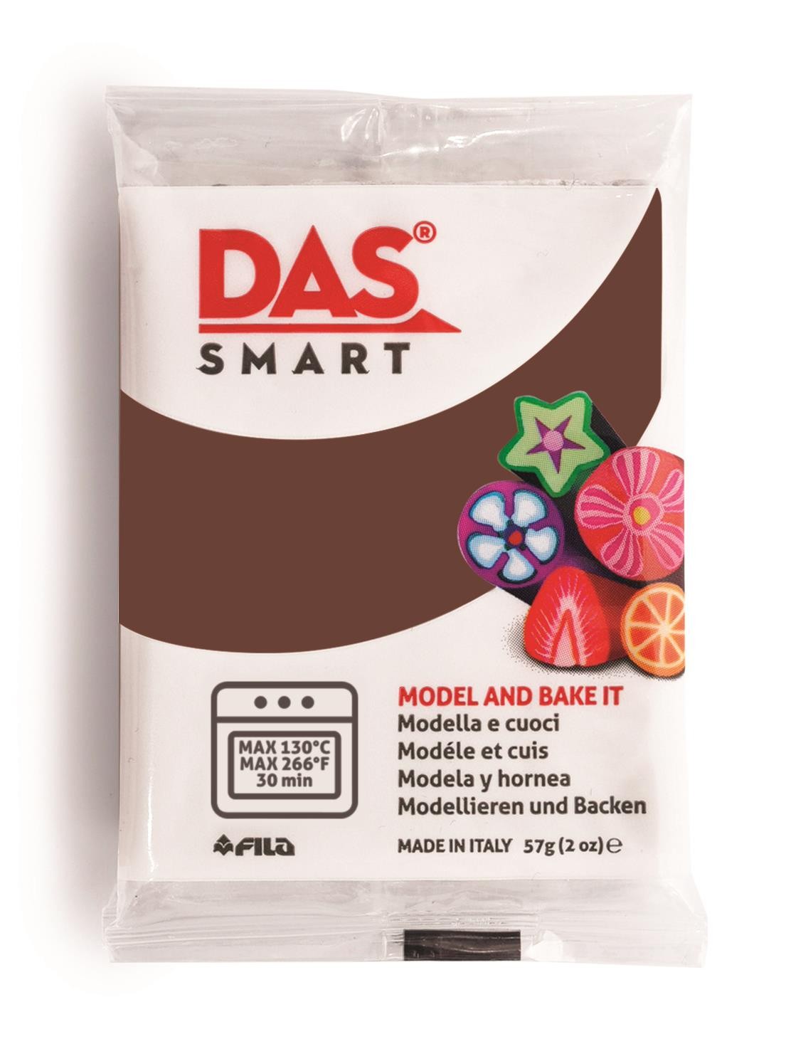 Pastilla arcilla polimerica das smart 57 gr chocolate