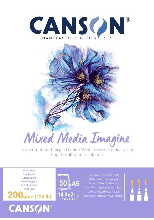 Bloc canson mix media a5 50 h 200 gr