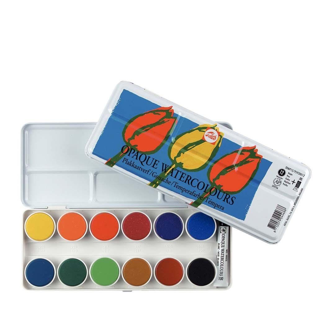 Caja temperas talens metal colores 12 unidades