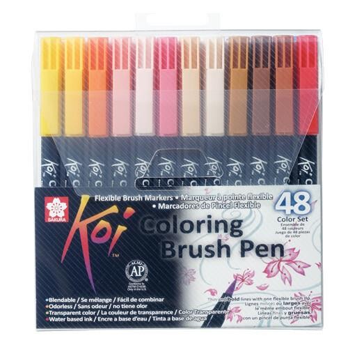 Caja rotuladores sakura brush 48 colores
