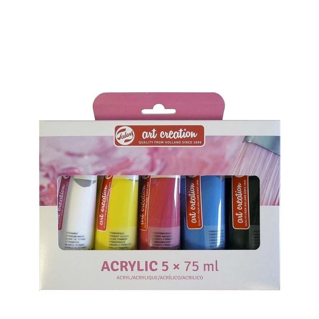 Caja acrilicos art creation colores primarios 75 ml 5 unidades