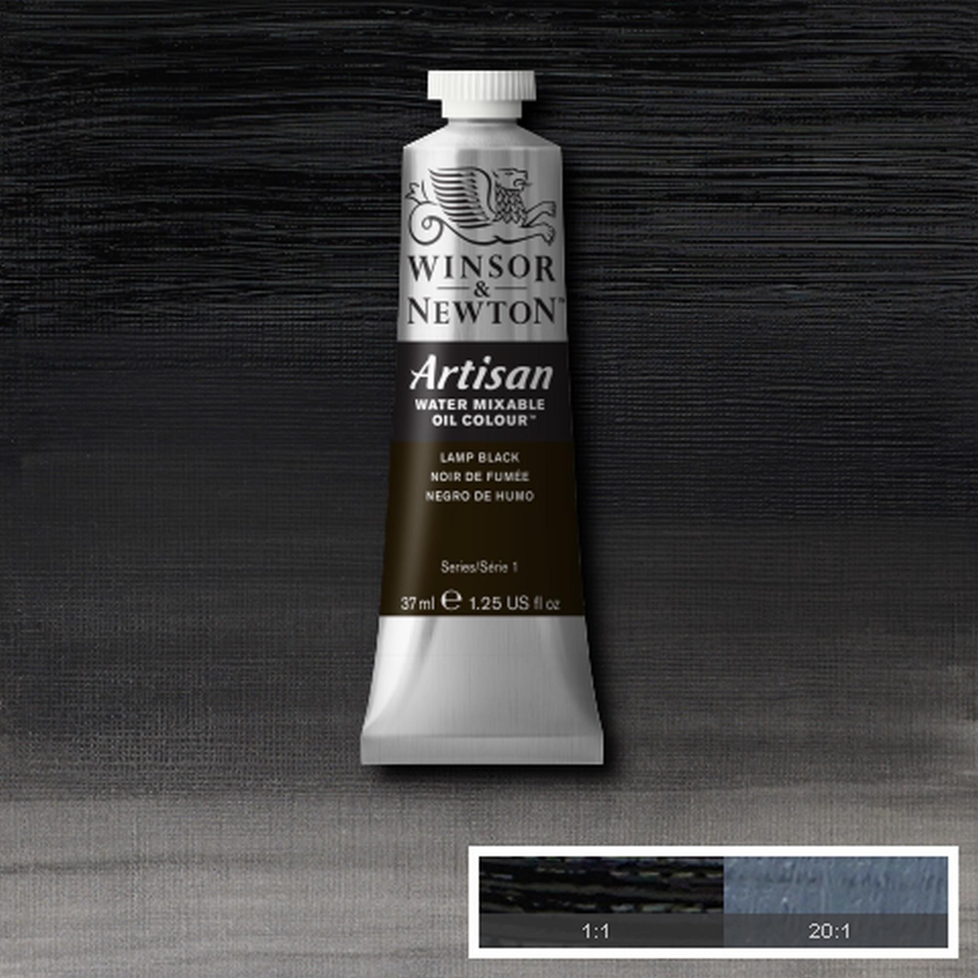 Oleo wn artisan al agua 37 ml negro de humo n337