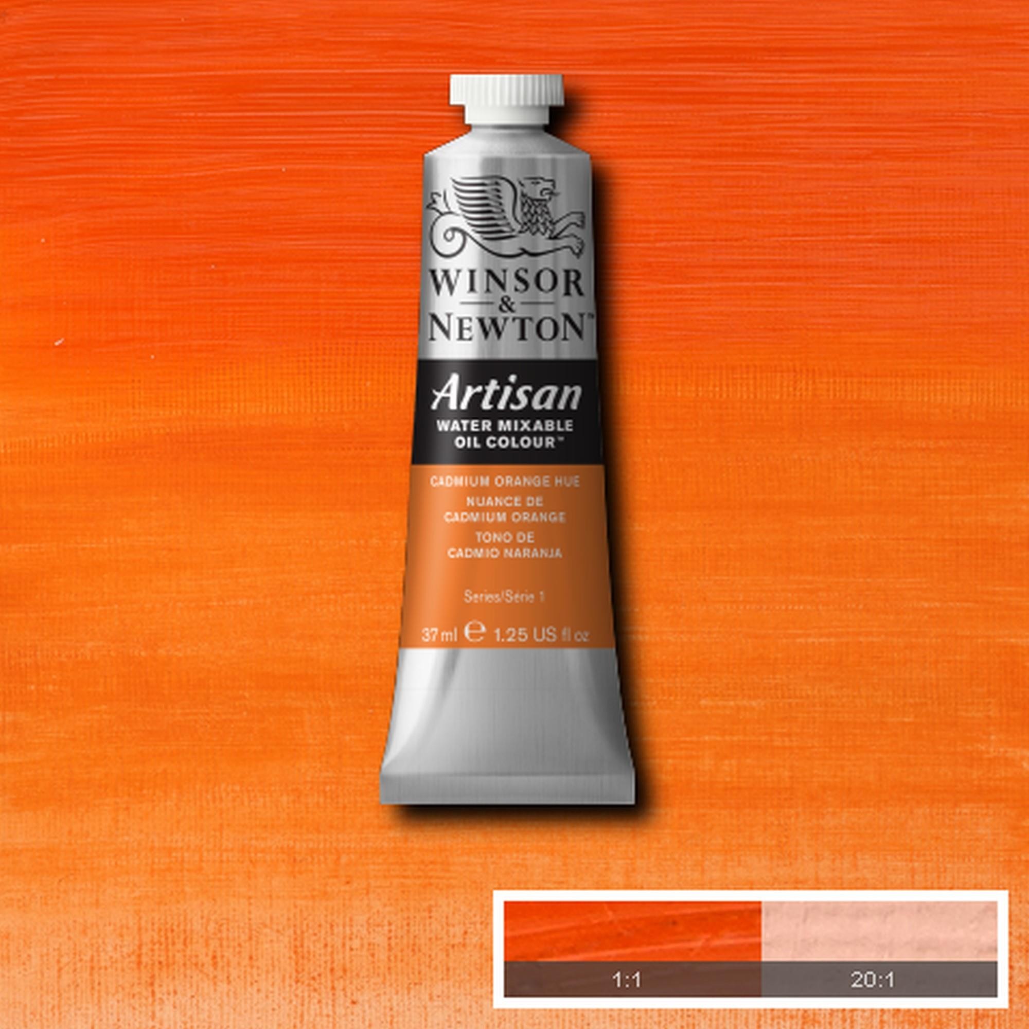 Oleo wn artisan al agua 37 ml tono de cadmio naranja n90