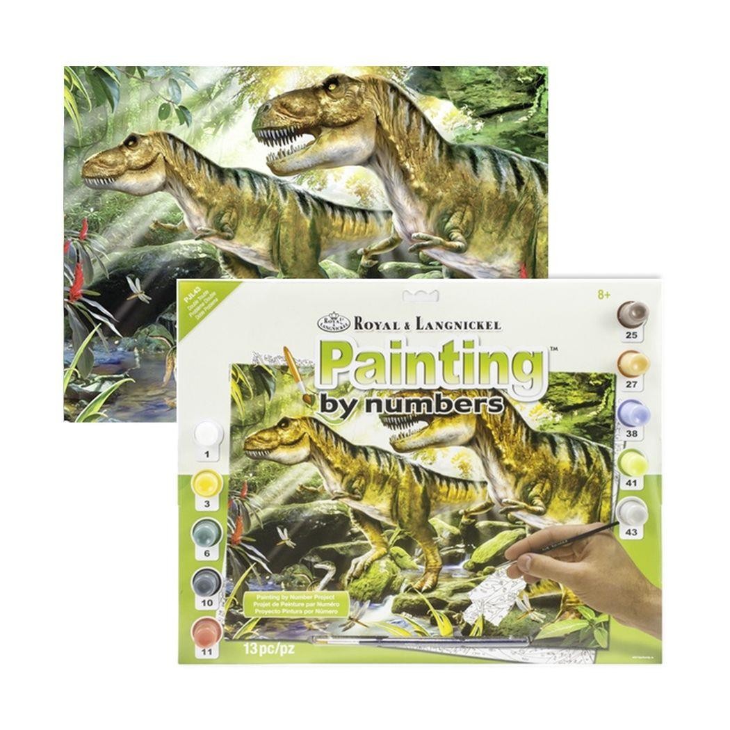 Set pintar michel por numeros dinosaurios pack de 3