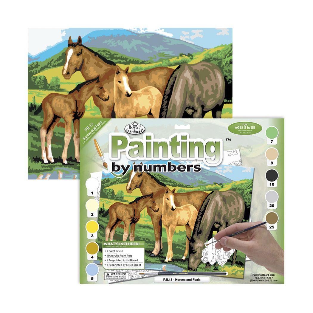 Set pintar michel por numeros caballos pack de 3